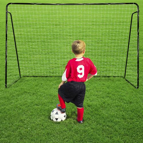 Bonnlo Grand But de Foot 300x200x120 cm Cage de Foot Stable Filet à Mailles Serrées Noir