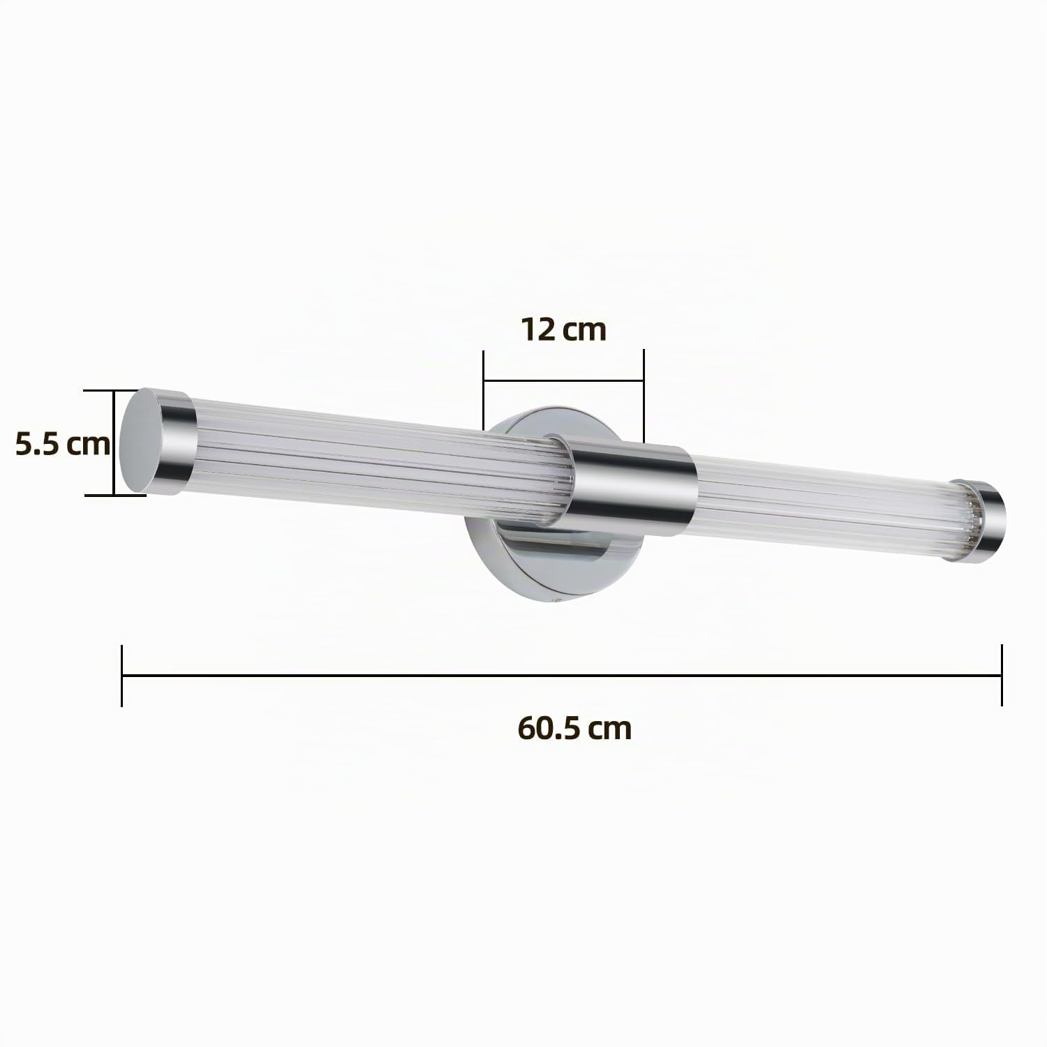 MantoLite Lampada Specchio LED 60cm da Bagno Cromatura a Parete Murale | Lampada led bagno 12w 3cct orientabile 360° ip44 ideale per specchio e illuminazione quadri design moderno