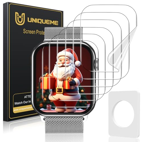 UniqueMe für Apple Watch 41 mm Series 9/8/7 Schutzfolie, 6 Stück Flexible TPU Folie, Maximale Abdeckung Selbstheilung Displayschutz Folie für iWatch 41 mm