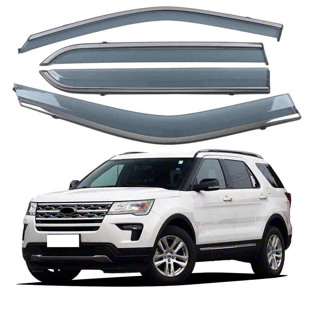 PLAKDFUU Wind Deflectors Rain Guards for Ford Explorer 2013-2018 4Pcs, Side Window Visors Block UV & Rain, Fresh Air Flow