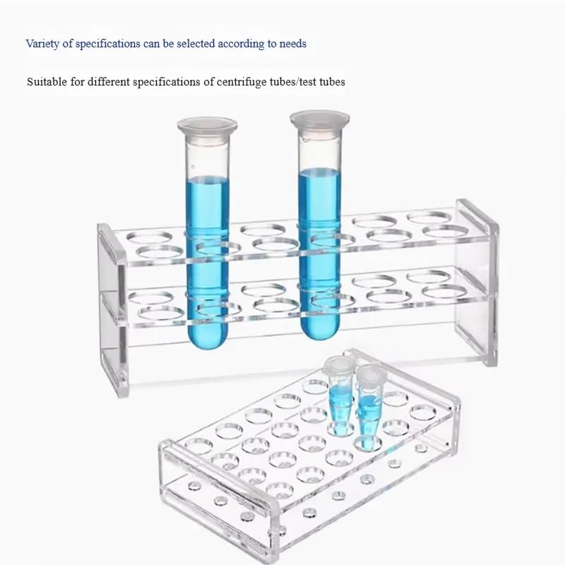 Gradilla for tubos centrífugos de plexiglás - Soporte for tubos de ensayo de un solo orificio for 1,5 ml a 100 ml - Capacidad de 8, 10, 18, 24 orificios -1 ud.(0.5ml 40 holes)