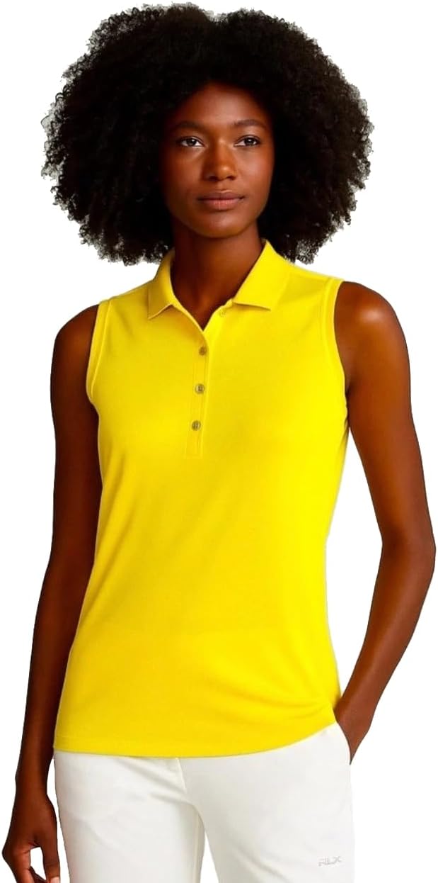 Ralph Lauren RLX Golf Women's Sleeveless Tournament Polo Shirt Small S Yellow