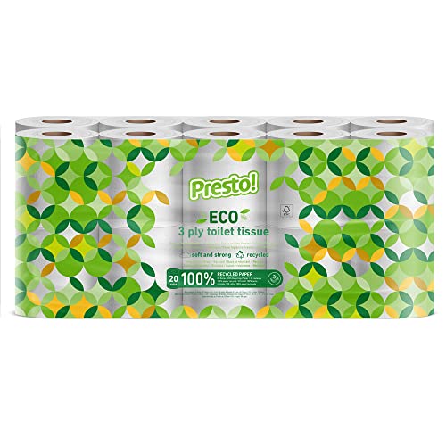 Amazon-Marke: Presto! 3-lagiges ECO Toilettenpapier, 20 Rollen Amazon-Marke: Presto! 3-lagiges ECO Toilettenpapier, 20 Rollen