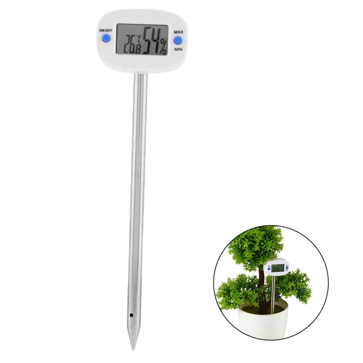 UPKOCH 3 Pezzi Termometro Del Suolo Pianta Misuratore Di Umidità Del Terreno Misuratore Del Sensore Di Umidità Del Suolo Terreno Compostato Per Giardinaggio Bianca