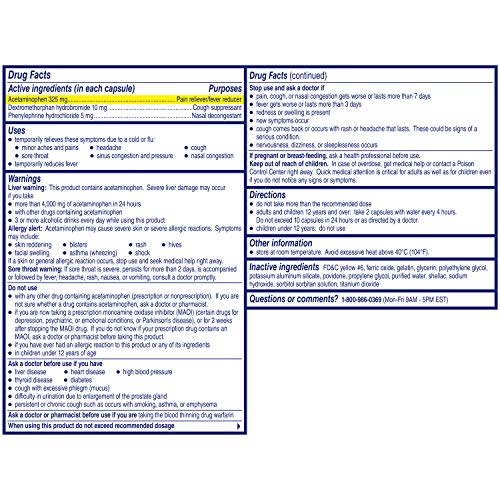 Alka-Seltzer Plus Cold & Flu, Power Max Cold And Flu Medicine, Day, For Adults With Pain Reliver/Fever Reducer, Cough Suppressant, Nasal Decongestant, 24 Count #TOP1