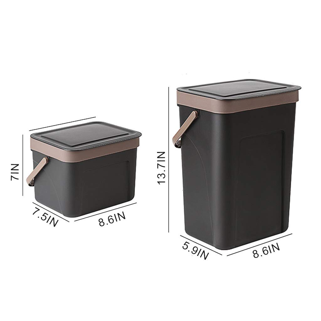 UPJAKS Pattumiere A Parete pattumiera con Il Coperchio delle Famiglie igienici Bagno Cucina Trash Can Impermeabile e Odore Resistenti Stretta Fessura Cestino Spazzatura (Color : 12L Black)