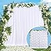 AK TRADING CO. 10 feet x 10 feet Polyester Backdrop Drapes Curtains Panels with Rod Pockets - Wedding Ceremony Party Home Window Decorations - White