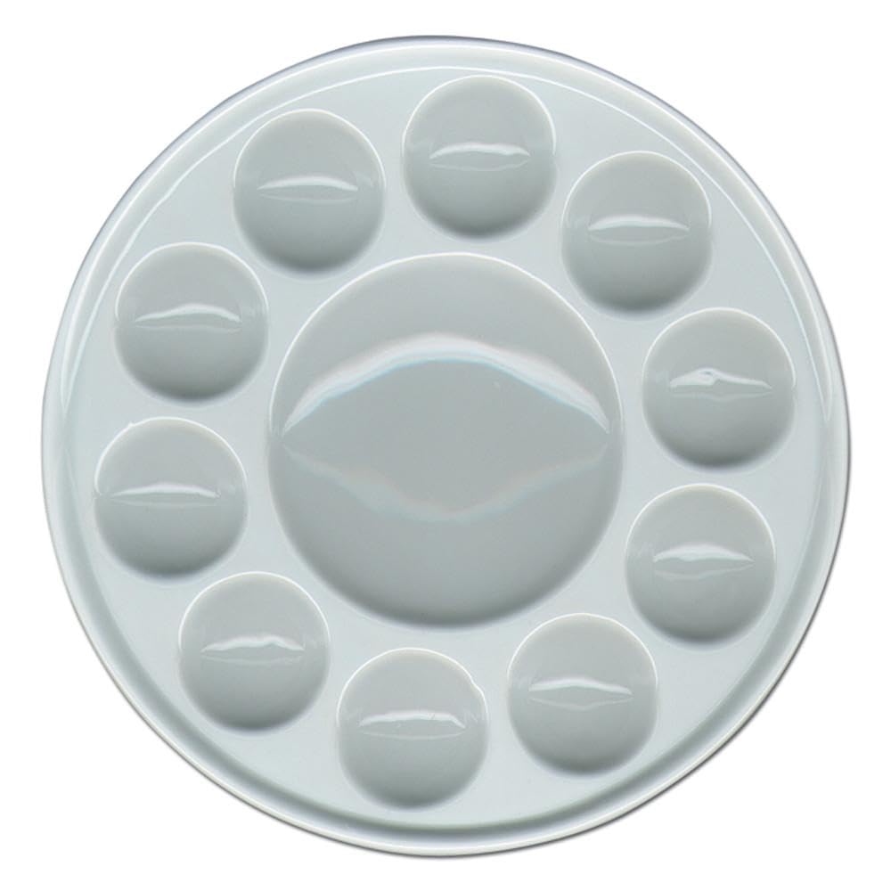 Global Art Supplies Grey 11 Well Porcelain Circular Palette