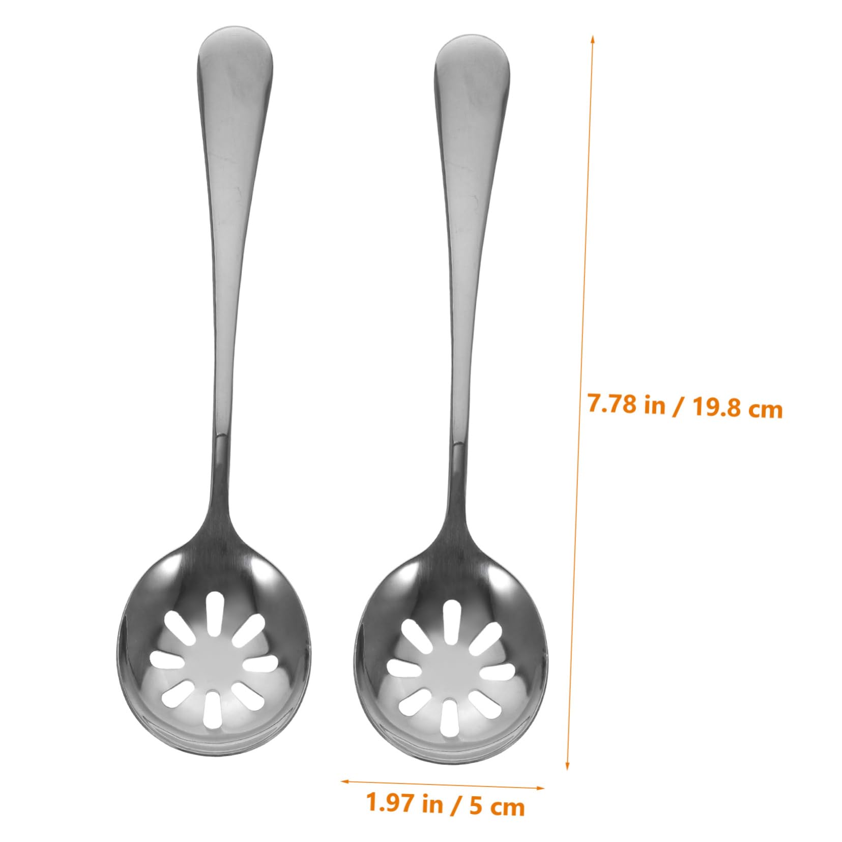 FUNOMOCYA 2-piece Stainless Steel Slotted Serving Spoon Set Lightweight for Buffets Families and Daily Use