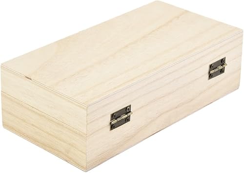 Miniatura 6 de Cajas de almacenamiento rectangulares de madera, caja de madera retro, caja de regalo abatible, cajas de regalo de madera rústica, para aficiones de