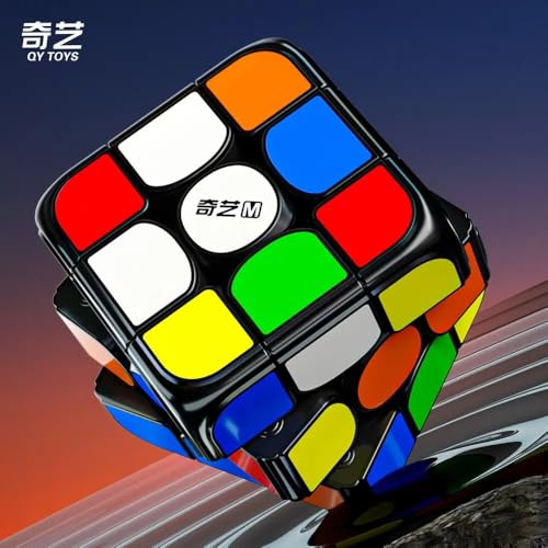 Image of HAWKISTER Qiyi AI Smart Cube 3X3 Speed Cube Magnetic Stickerless, QY 3X3X3 Cube With Bluetooth Intelligent Tracking Of Timed-Motion Steps With App, Black Base, 3+ Years