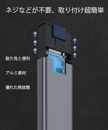 BOEN M.2 SSD ケース 【M.2 SATA/NGFF SSD 外付けケース】USB-C 3.1 Gen 2接続規格 2230/2242/2260/2280 の商品画像 2
