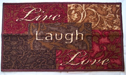 Mainstays Live, Laugh, Love Low Profile Accent Rug, Skid Resistant, 17.3" X 30.3"