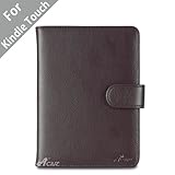 Acase(TM) Leather Case for Kindle PaperWhite and Kindle Touch Wi-Fi / 3G (Dark Brown)