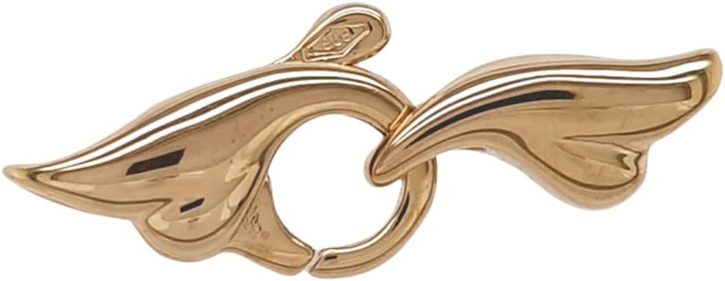 16.8MM 14K Solid Yellow Gold Wave Lobster Clasp for Bracelet Necklace Spring Operated Closure Made in Italy by CRAFT WIRE