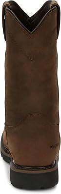 Justin Drywall 10 Waterproof Men's Work Boot - Durable Leather Construction, Slip-Resistant Sole, Ideal for Tough Jobs