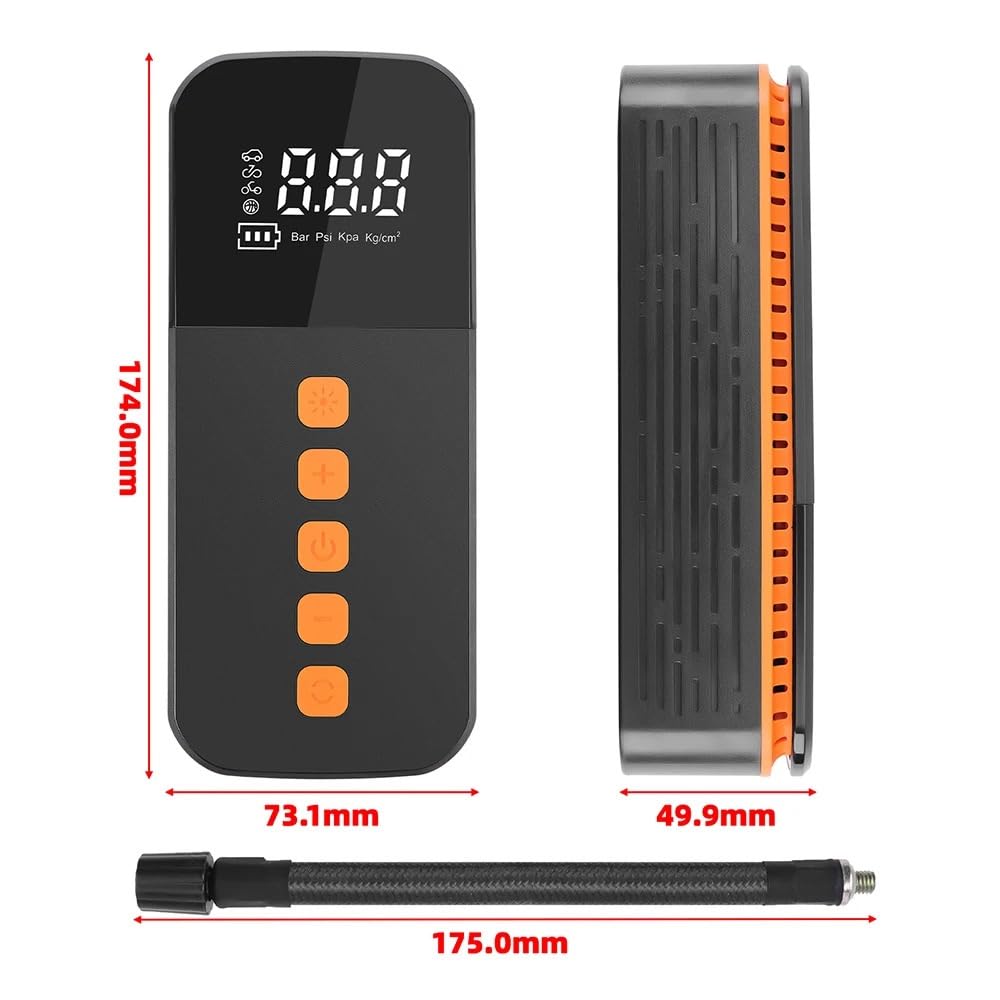 Compressore per Auto con Pompa d'Aria Digitale | Pompa elettrica Per pneumatici Per auto, , bici, palla(Type 2)