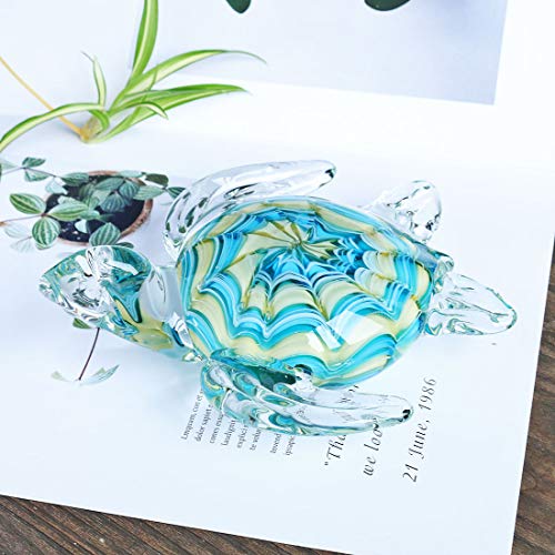 QFkris 6" Blown Glass Sea Turtle Figurine, Handmade Glass Sculpture, Home Decor, Birthdat Present - Image 5