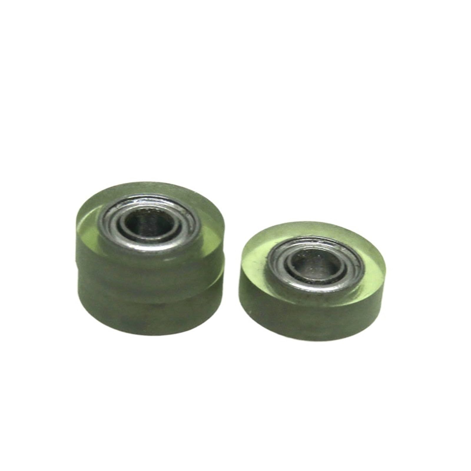 NOBIRTBSA 10 Pieces 3x10x3 Polyurethane Molded Bearing Wheel PU68310-3 10mm Diameter 3mm Shaft PU Coated Roller 3 * 10 * 3 Rubber Friction Pulley