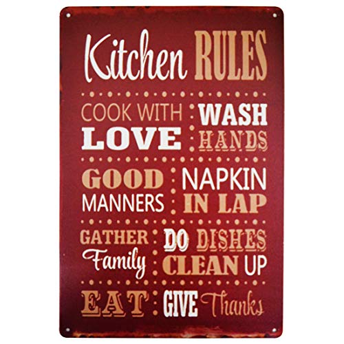Image of Zesta Bathroom Decor Items Washroom Decor Tin Sign | Aesthetic Posters Wall Poster for Bedroom | Magnetic Cafe Decoration Items / Restaurant Decorations Items | Quirky Home Decor Bar Accent - kitchen rules