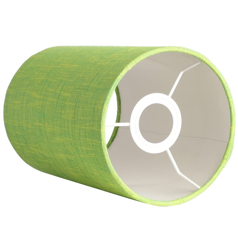 Image of Green Texture Color, Classic Pendant Cylinder Lamp Shade, Decorative Light Lamp, Hanging Spotlight with Fixture, 40Watts, Black Canopy -: Pack of 1 (10 * 6 Inches)