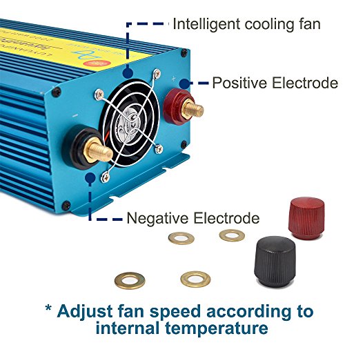 Cantonape Pure Sine Wave Power Inverter 3000W/6000W(Surge) Converter DC 12V to 110V AC with LCD Display, Remote Controller, 4 Sockets, 4 Cooling Fan