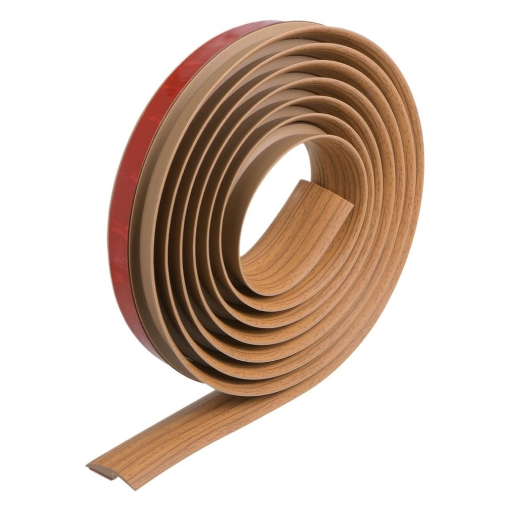 Loacea Floor Threshold Strip Length 3/6m PVC Doorway Transition Strip Floor Cover Trim, Self Adhesive Carpet Edge Flooring Seal 1pc(Yellow,6METERS*7.5MM*35MM)