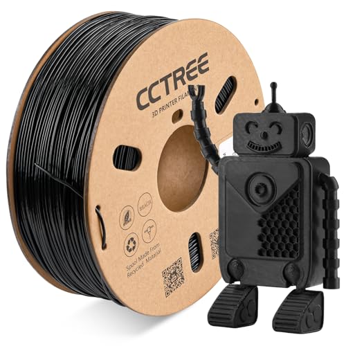 CCTREE ABS+ 3D Printer Filament 1.75mm, 1KG Cardboard Spool, Black