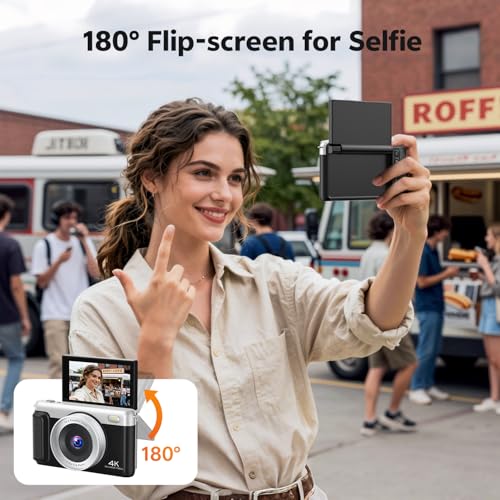 Image of 4K Digital Camera for Photography, 75MP Vlogging Cameras with Flip Screen