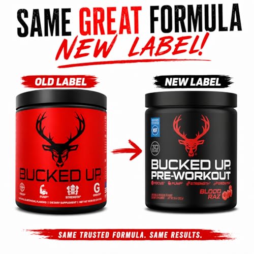 Image of Bucked Up Pre Workout 6 Grams Citrulline, 2 Grams Beta Alanine, and 3 Other Registered trademarked Ingredients (Red Raz)