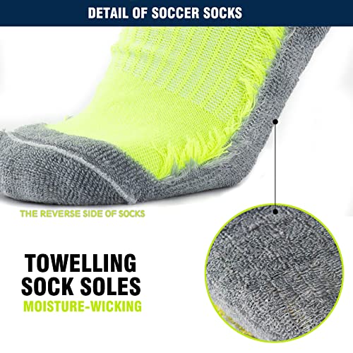 Vegove 6 Pairs Youth Kids Soccer Grip Socks With Cushion, Non Slip Sports Socks For 6-10 Years Old Boy Girls, Knee High Compression Football Sock  thumb #5