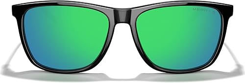 Miniatura 3 de MERRY'S S8286 Lentes de sol polarizados de aluminio, unisex, estilo de época, para hombres y mujeres 0c03 Marco negro/lente de espejo verde/patillas