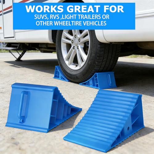 Image of 4Pack Wheel Chocks for RV Trailer Non Slip Heavy Duty