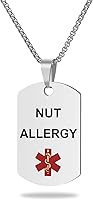Vista 7 de Collar de alerta médica, etiqueta grabada con láser, grabado personalizado, etiqueta de identificación de acero inoxidable, colgante para hombres