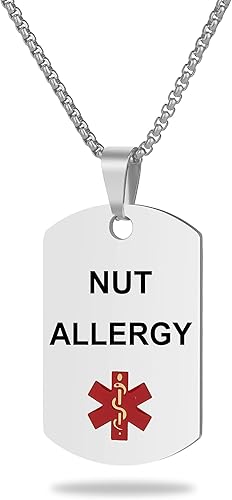 Miniatura 7 de Collar de alerta médica, etiqueta grabada con láser, grabado personalizado, etiqueta de identificación de acero inoxidable, colgante para hombres