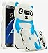 Galaxy S7 Edge Case, Bastex 3D Blue & White Silicone Panda Character Case Cover for Samsung Galaxy S7 Edge