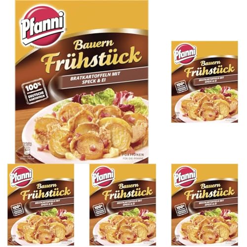 Pfanni Bauern Frühstück Kartoffelfertiggericht Bratkartoffeln mit Speck & Ei 100% deutsche Kartoffeln, 1 x 400 g (Packung mit 5)