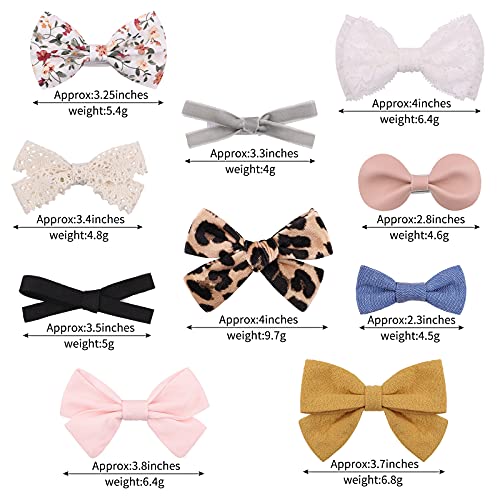 10 Pack Baby Girls Hair Clips Bows Lace Clip Ponytail Clip Handmade Hair Accessories For Newborn Infant Toddler Kids #TOP2