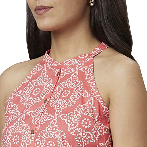 Image of Globus Women Ivory Floral Print A-Line Kurta Set With Trouser-3638388001