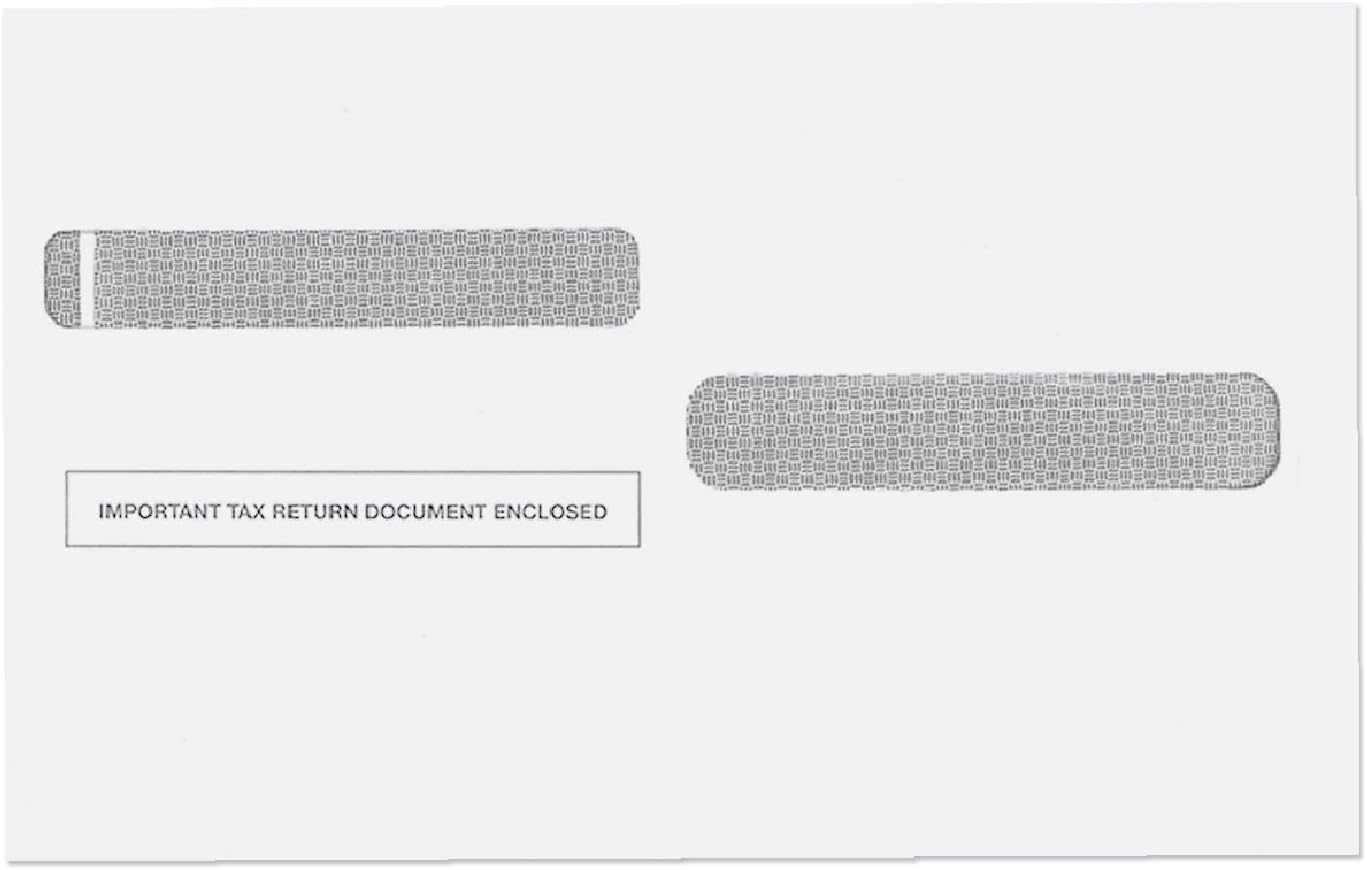 NextDayLabels - W-2 Tax Forms Double Window Security Envelopes, (Pack of 500 Envelope)