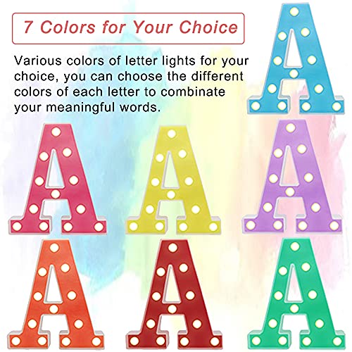 Pooqla Led Marquee Letter Lights, Light Up Alphabet Marquee Letters Sign For Night Light Birthday Wedding Party Christmas Lamp Home Bar Decoration, Pink Letter K #TOP1