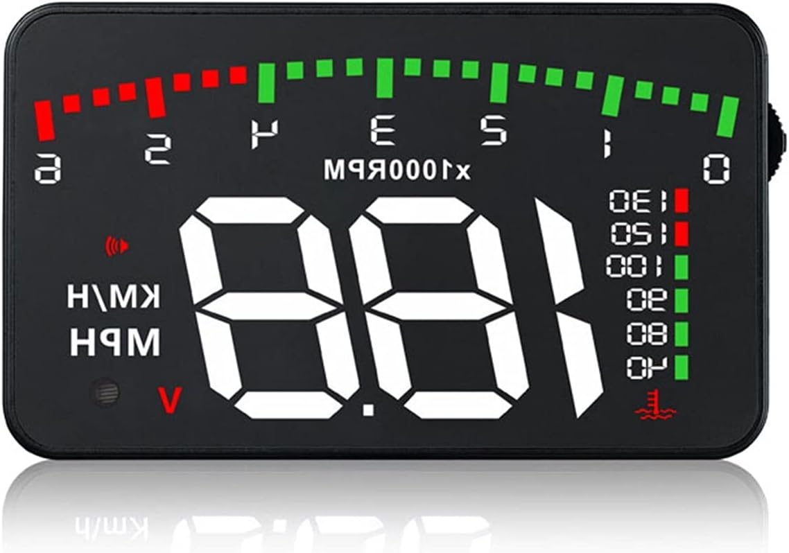 5 Level Brightness Adjustment Car Head-Up Display Dashboard OBD2 HUD Car Speed Projector RPM Temperature Over-time Driving Alarm