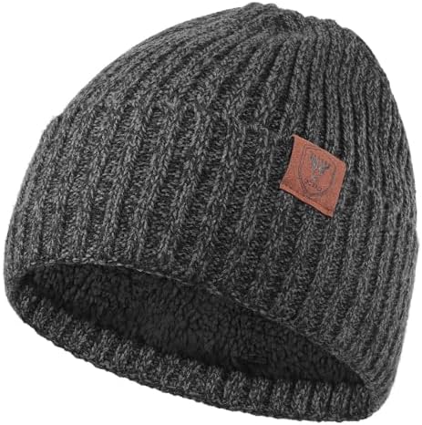 OZERO Winter Beanie for Men Women,Thermal Knit Soft Fleece Lined Hats