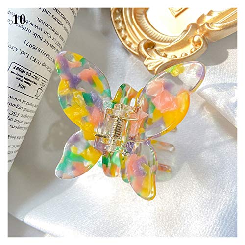 Yinyimei Haarspangen Süße Fee Schmetterling Form Haar Krallen Klammern Marmor Leoparden Druck Haarklammern Frauen Acryl Haarnadeln Barrettes Haarschmuck Geschenk (Color : 10)