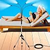 Misters for Outside Patio, Adjustable 4.1FT Standing Misting Cooling System with 26.2FT (8M) Water Supply Line, Outdoor Water Mist Hose for Cooling Backyard Garden Pool Tanning BBQ Kids Playing