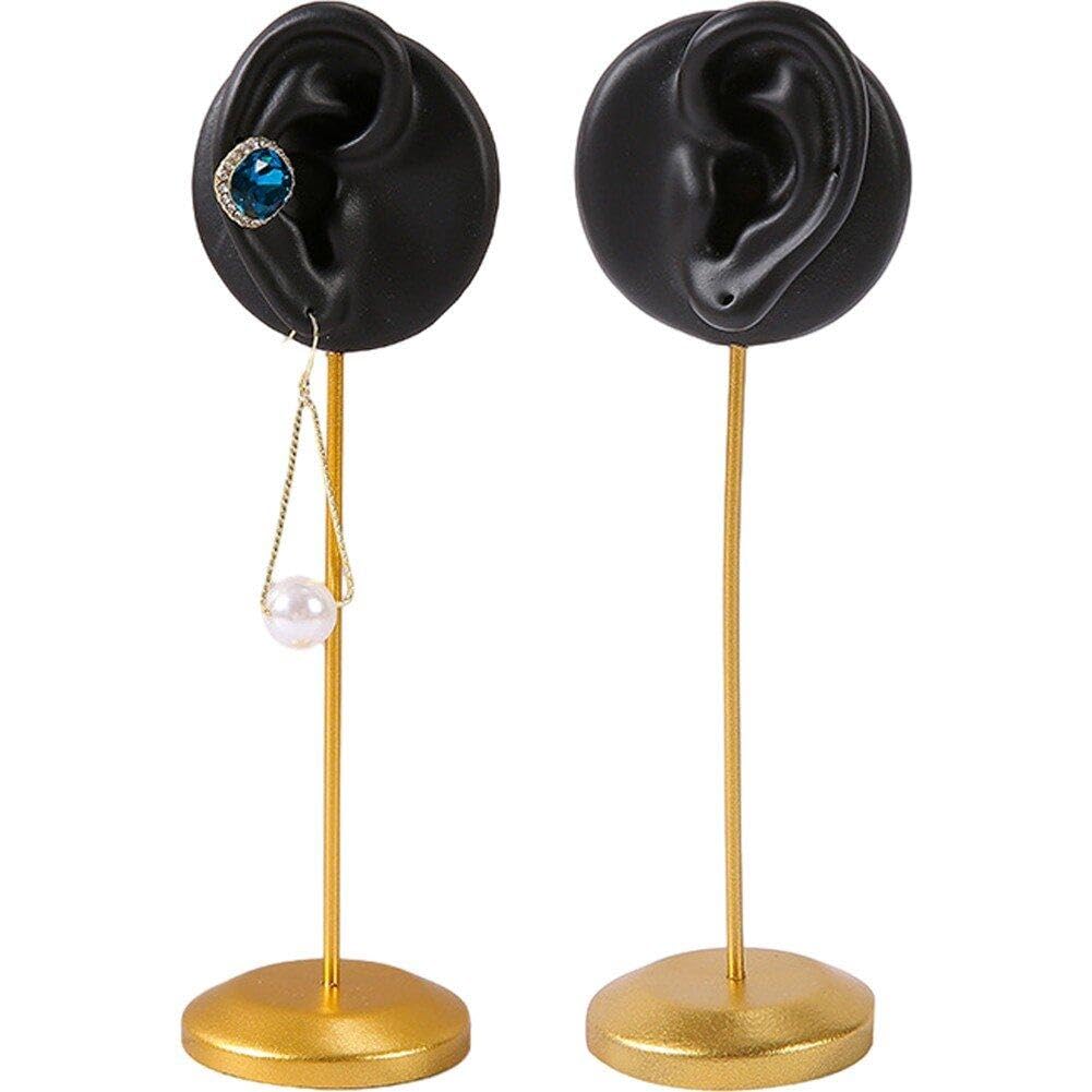 Modèle d'oreille d'affichage de bijoux Sanfly en métal noble pour vitrine
