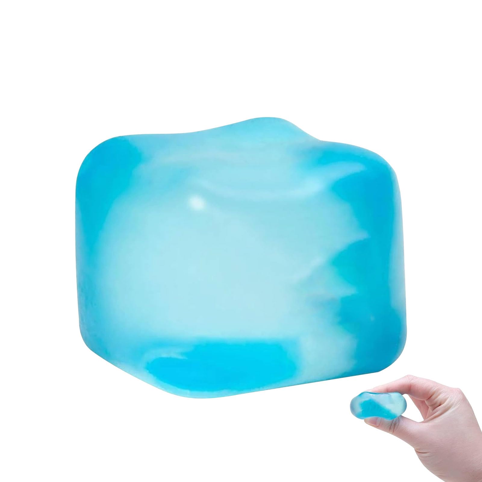 Ice Squishies Cube Stress Ball Fidget Toy, Slow Rising Fidget Cube Sensory for Anxiety Stress Relief High Density Ice Squeeze Ball, Big Block Cube - BingKuai
