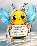 Funnli Teacher Valentine Gifts Bee Acrylic Plaque, Teacher Appreciation Gifts, Thank You Back to School Birthday Last Day of School Gifts for Her Women Teacher Classmate Roommate