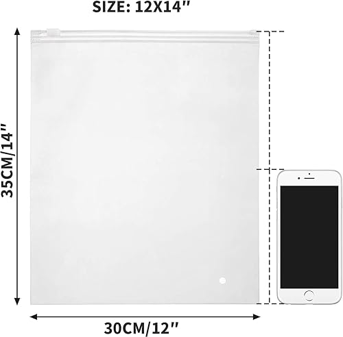 Miniatura 2 de Bolsas con cremallera para ropa, 25 bolsas de embalaje de plástico de 12 x 14 pulgadas para venta de ropa, bolsas de polietileno con cremallera