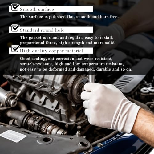Image of 15 PCS Oil Drain Plug Gasket, 14mm Copper Oil Drain Plug Washer Gaskets Seals Replacement, Crush Washer Oil Drain Plug for OEM PN Part 007603-014106, Car Accessories